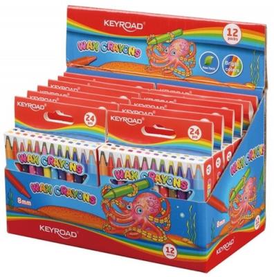 Opakowanie Kredki świecowe KEYROAD 24 kolory display 12 sztuk