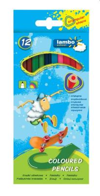 Opakowanie Kredki szkolne trójkątne 12 kolorów LAMBO