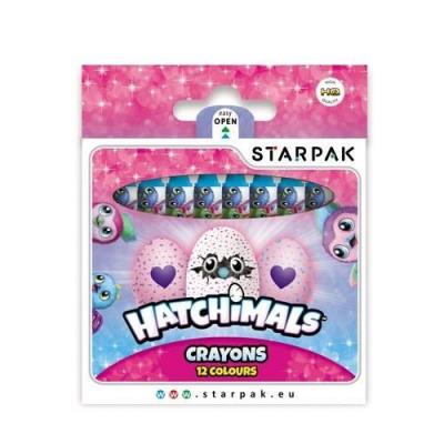 Kredki woskowe Hatchimals 12 kolorów. Wydawca: Starpak. SmakLiter.pl Opakowanie Kredki woskowe Hatchimals 12 kolorów