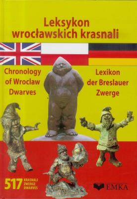 Leksykon wrocławskich krasnali w.pol-ang-niem.. Autor: Agnieszka Malczewska, Józef Pesszko. SmakLiter.pl Okładka książki Leksykon wrocławskich krasnali w.pol-ang-niem.