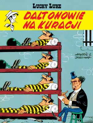 Lucky Luke. Daltonowie na kuracji, tom 44. Autor: René Goscinny. SmakLiter.pl Okładka książki Lucky Luke. Daltonowie na kuracji, tom 44