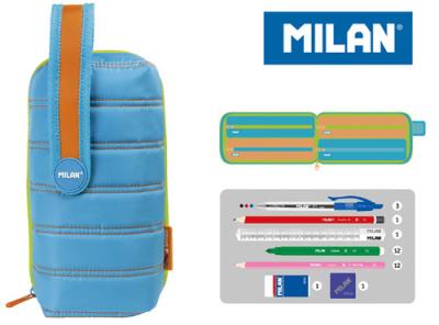 Opakowanie Multipiórnik MILAN owalny z 4 piórnikami COLOURS niebieski