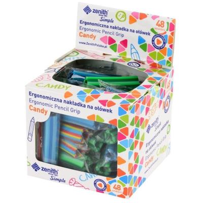 Nakładka na ołówek Zenith Candy display 48szt.. Wydawca: ZENITH. SmakLiter.pl Opakowanie Nakładka na ołówek Zenith Candy display 48szt.