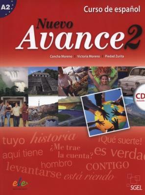 Nuevo Avance 2 Curso de espanol + CD. Autor: Moreno Concha, Moreno Victoria, Zurita Piedad. SmakLiter.pl Okładka książki Nuevo Avance 2 Curso de espanol + CD