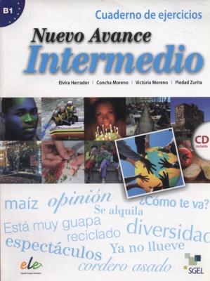 Nuevo Avance intermedio B1 Cuaderno de ejercicios + CD. Autor: Moreno Concha, Herrador Elvira. SmakLiter.pl Okładka książki Nuevo Avance intermedio B1 Cuaderno de ejercicios + CD