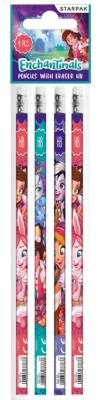 Ołówek z gumką Enchantimals 4el. Wydawca: Starpak. SmakLiter.pl Opakowanie Ołówek z gumką Enchantimals 4el