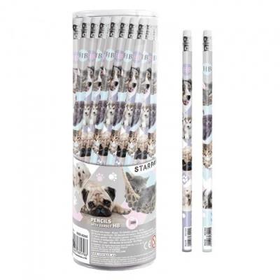 Ołówek z gumką psy i koty (48szt). Wydawca: Starpak. SmakLiter.pl Opakowanie Ołówek z gumką psy i koty (48szt)