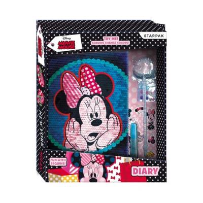 Pamiętnik z cekinami Minnie. Wydawca: Starpak. SmakLiter.pl Opakowanie Pamiętnik z cekinami Minnie