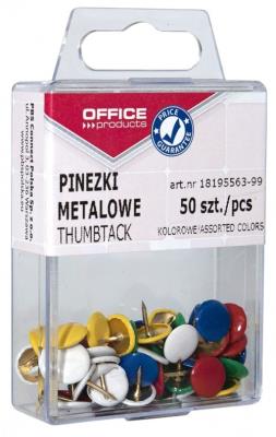 Opakowanie Pinezki kolorowe OFFICE PRODUCTS 10x50 sztuk