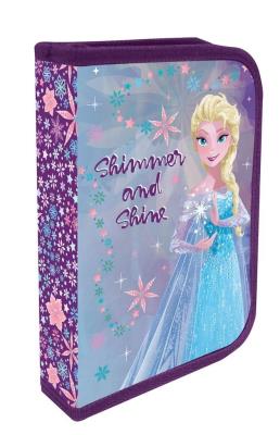 Opakowanie Piórnik 1 suwak 2 klapkowy z wyposażeniem Elsa