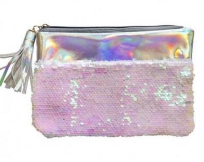 Okładka książki Piórnik saszetka cekiny róż