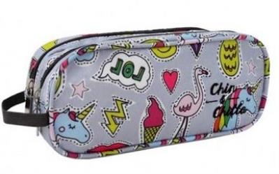 Opakowanie Piórnik saszetka dwukomorowy szary