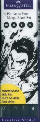 Pitt Artist Pens Manga Black Set. Wydawca: Faber-Castell. SmakLiter.pl Opakowanie Pitt Artist Pens Manga Black Set
