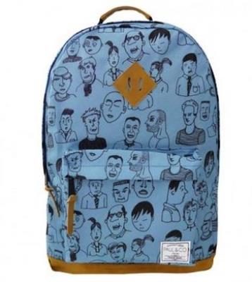 Opakowanie Plecak dwukomorowy niebieski Twarze