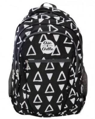 Opakowanie Plecak trzykomorowy czarny Trójkąty