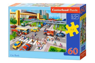 Puzzle 60 City Rush CASTOR. Wydawca: Castorland. SmakLiter.pl Opakowanie Puzzle 60 City Rush CASTOR