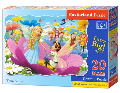 Puzzle Maxi Konturowe:Thumbelina 20. Wydawca: Castorland. SmakLiter.pl Opakowanie Puzzle Maxi Konturowe:Thumbelina 20