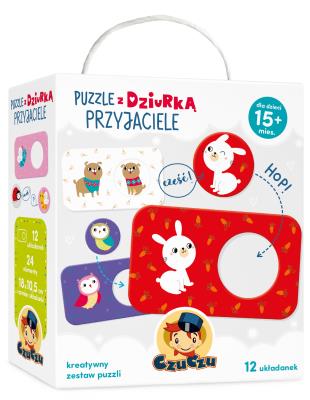 Puzzle z dziurką Przyjaciele. Wydawca: Bright Junior Media. SmakLiter.pl Opakowanie Puzzle z dziurką Przyjaciele