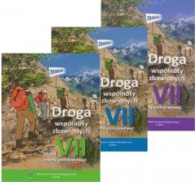 Okładka książki Religia SP 7 podr Kościół wspólnotą cz.1-3 WiDŚK