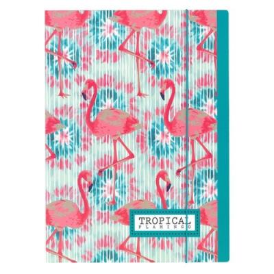 Opakowanie Teczka z gumką A4 Tropical flamingo 5 sztuk