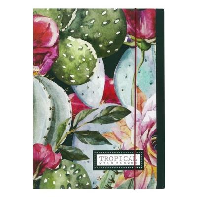 Opakowanie Teczka z gumką A4 Tropical wildflower 5 sztuk