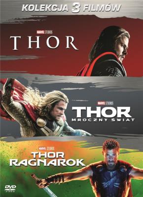 Trylogia.Thor: Thor/Mroczny świat/Ragnarok 3DVD. Autor: Kenneth Branagh, Alan Taylor, Taika Waititi. SmakLiter.pl Okładka książki Trylogia.Thor: Thor/Mroczny świat/Ragnarok 3DVD