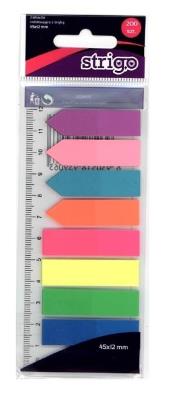 Opakowanie Zakładki indeksujące Neon z linijką 45x12mm STRIGO
