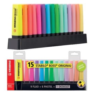 Opakowanie Zakreślacz Boss zestaw 15 kolorów STABILO