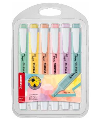 Opakowanie Zakreślacz SwingCool etui 6 kolorów Pastel STABILO