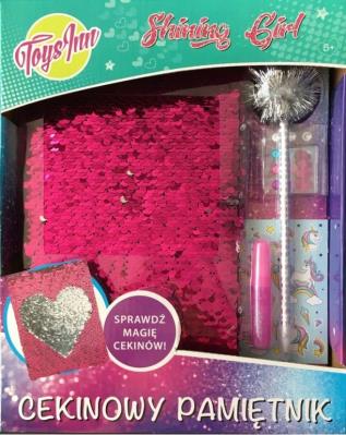 Opakowanie Zestaw pamiętnik cekinowy różowy