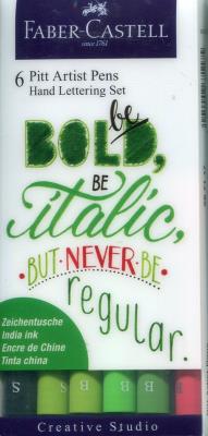 Opakowanie Zestaw Pitt Artist Pen Handlettering 6szt. w etui odcienie zieleni