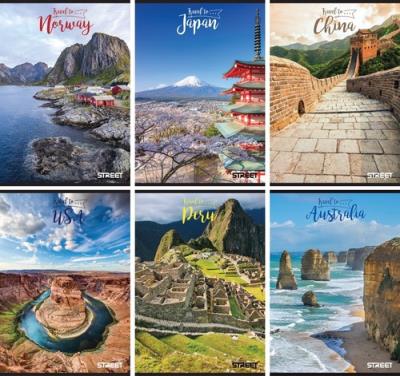 Opakowanie Zeszyt A4 w kratkę 60 kartek Street travel To 10 sztuk mix