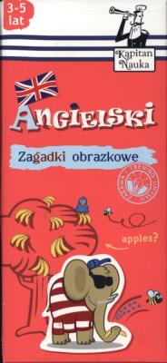 Okładka książki ANGIELSKI W ZAGADKACH 3-5 LAT KARTY DLA DZIECI KAPITAN NAUKA