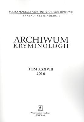 Okładka książki ARCHIWUM KRYMINOLOGII TOM XXXVIII 2016