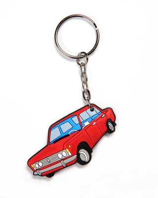 Opakowanie BRELOK GUMOWY AUTA PRL DUŻY FIAT CZERWONY