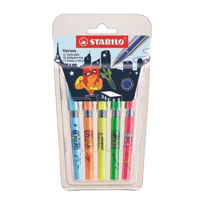 Opakowanie DŁUGOPIS STABILO MINI HEROES 5SZT 