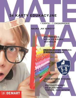 Karty edukacyjne - matematyka. Autor: Opracowanie zbiorowe. SmakLiter.pl Okładka książki Karty edukacyjne - matematyka