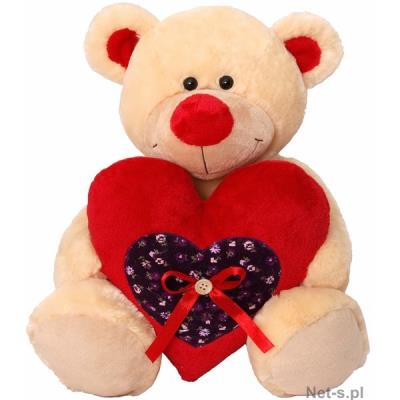 Opakowanie MASKOTKA MIŚ PIERROT Z SERCEM 20CM