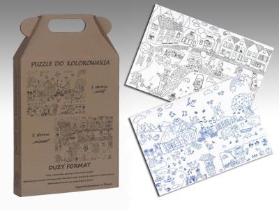 Opakowanie MIASTO WIEŚ PUZZLE DO KOLOROWANIA