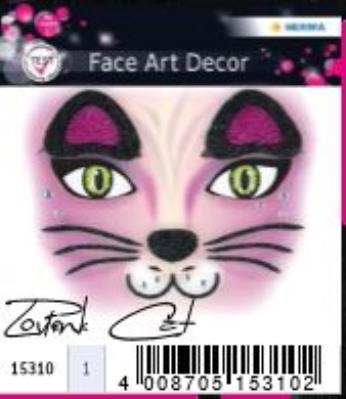 Opakowanie NAKLEJKI DO ZDOBIENIA TWARZY KOT 15310