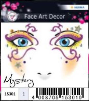 Opakowanie NAKLEJKI DO ZDOBIENIA TWARZY MYSTERY 15301
