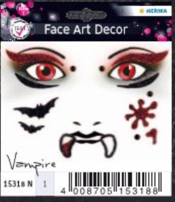 Opakowanie NAKLEJKI DO ZDOBIENIA TWARZY WAMPIR 15318