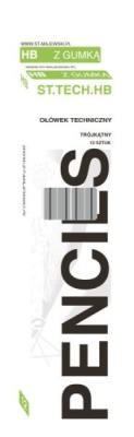 Opakowanie OŁÓWEK TRÓJKĄTNY Z GUMKĄ HB