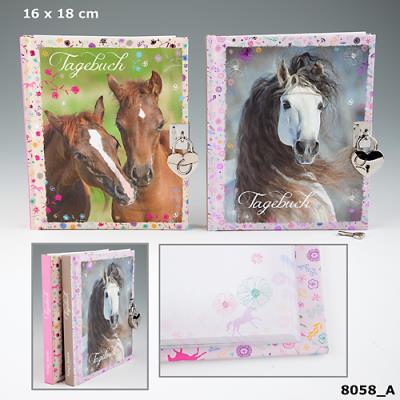 PAMIĘTNIK HORSES DREAMS FIOLETOWY 8058A. Wydawca: PLUS-Z. SmakLiter.pl Opakowanie PAMIĘTNIK HORSES DREAMS FIOLETOWY 8058A
