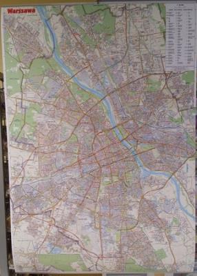 PLAN MIASTA WARSZAWA MAPA ŚCIENNA 1:28 000. Autor: Opracowanie zbiorowe. SmakLiter.pl Okładka książki PLAN MIASTA WARSZAWA MAPA ŚCIENNA 1:28 000