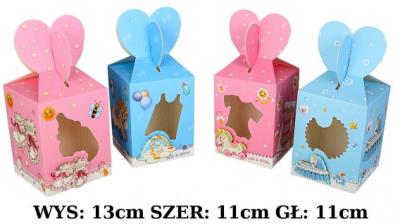 Opakowanie PUDEŁKO Z OKIENKIEM BABY DUŻE RÓŻOWE 317813