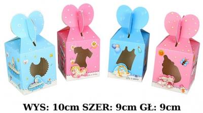 Opakowanie PUDEŁKO Z OKIENKIEM BABY ŚREDNIE NIEBIESKIE 317791