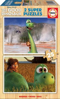 Opakowanie PUZZLE 2W1 DREWNIANE DOBRY DINOZAUR