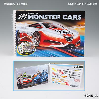 SZKICOWNIK PODRĘCZNY MONSTER CARS 6245A. Wydawca: PLUS-Z. SmakLiter.pl Opakowanie SZKICOWNIK PODRĘCZNY MONSTER CARS 6245A