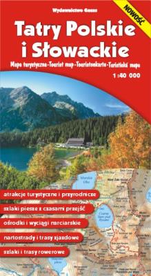TATRY POLSKIE I SŁOWACKIE MAPA TURYSTYCZNA 1:40 000 WODOODPORNA. Autor: Opracowanie zbiorowe. SmakLiter.pl Okładka książki TATRY POLSKIE I SŁOWACKIE MAPA TURYSTYCZNA 1:40 000 WODOODPORNA